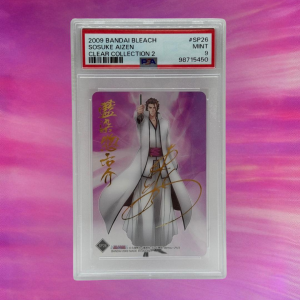 2009 Bandai Bleach Clear Collection 2 GOLD SIGNATURE SOSUKE AIZEN PSA 9